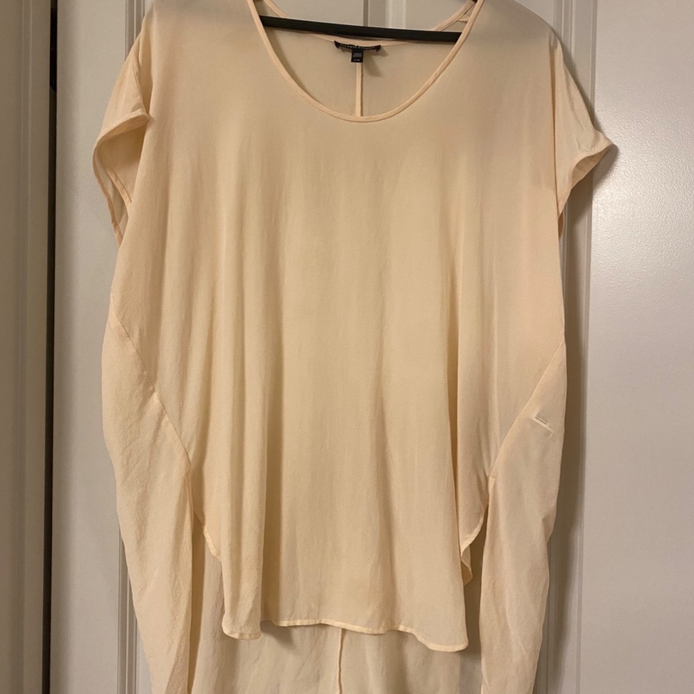 Eileen Fisher Peach Silk Long Tunic Shell Top